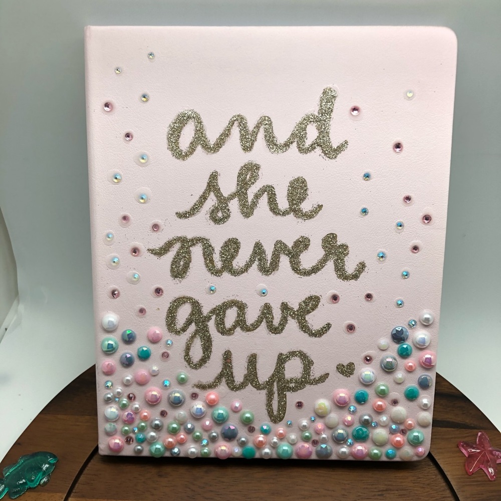 Eccolo Faux Pink leather Desk Journal with BLING!